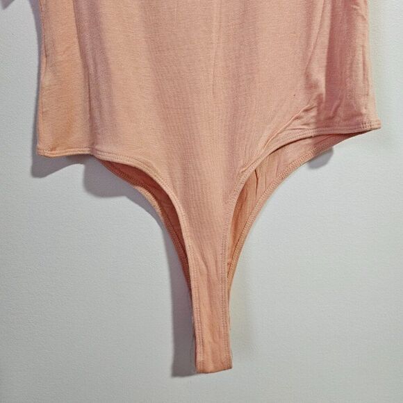 NWT DOUBLE ZERO PEACH SCOOP NECK BODYSUIT TANK SIZE MEDIUM - Picture 6 of 14